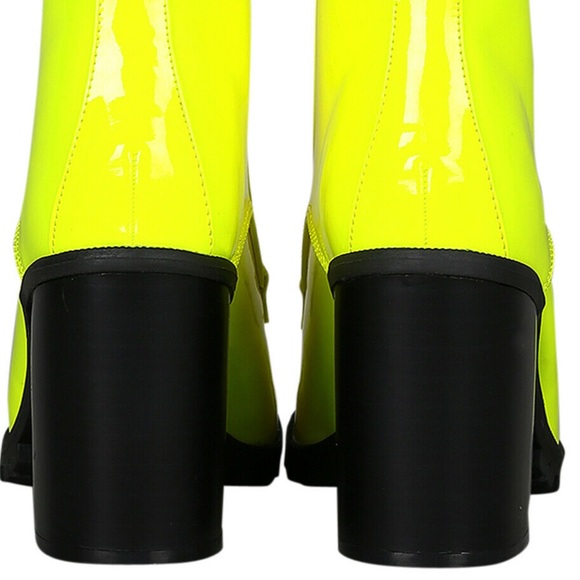 2 Left! Qupid SORRENTO Pink Neon Patent Lace-Up Heeled Combat Bootie - Picture 8 of 8